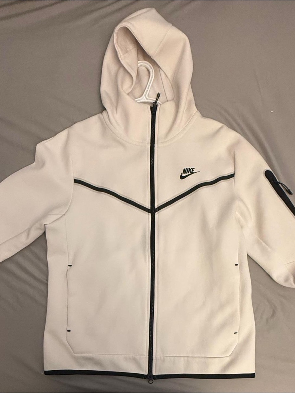 Nike Tech - Cream Zip Hoodie with Black